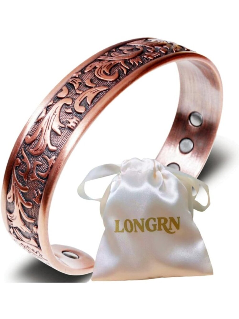 Men's Ultra Strength Copper Magnetic Bracelet - Adjustable Vintage Cuff Bangle